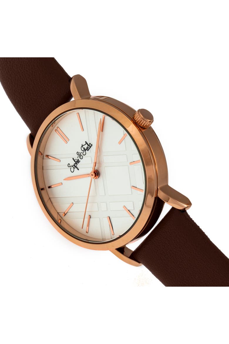 Budapest Leather-Band Watch, Alternate, color, Brown