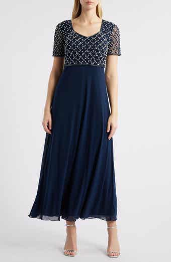 Pisarro Nights Faux Pearl Bodice Gown