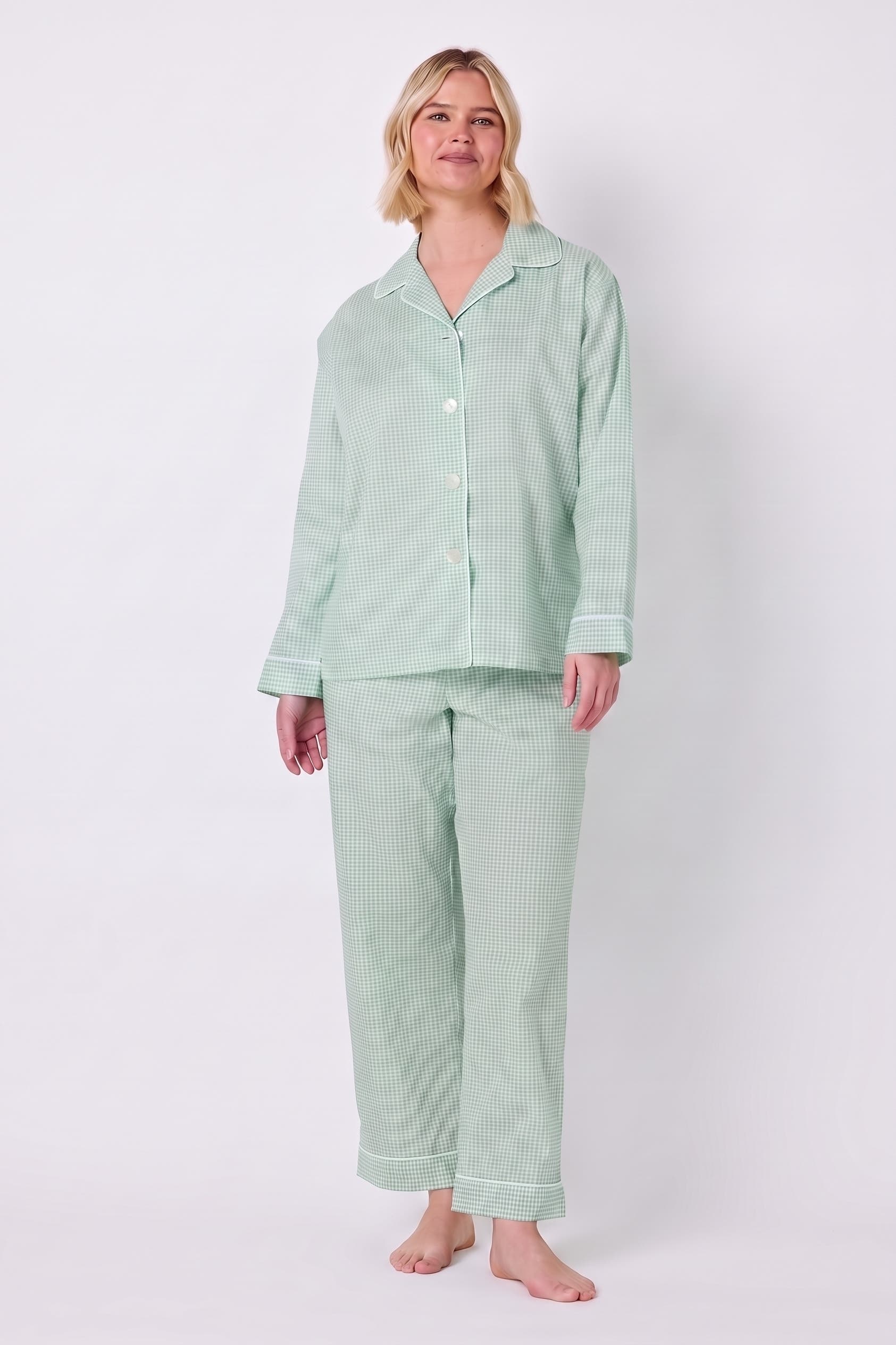 Gingham Sea Green