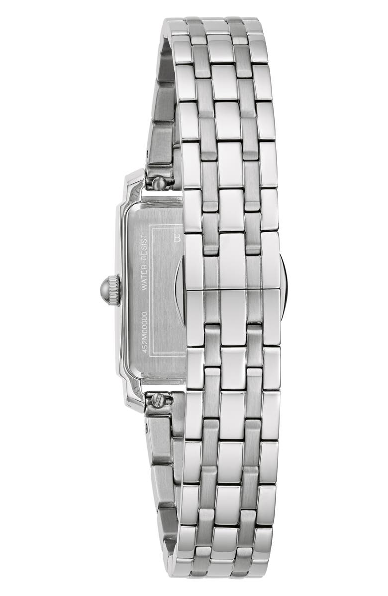 BULOVA Sutton Diamond Mother-of-Pearl Bracelet Watch, 21mm, Alternate, color, Silver-Tone
