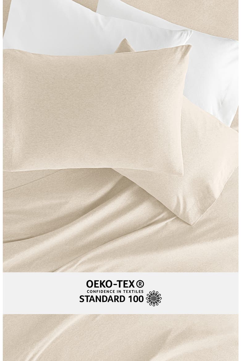4-Piece Cotton Jersey Sheet Set, Alternate, color, OATMEAL
