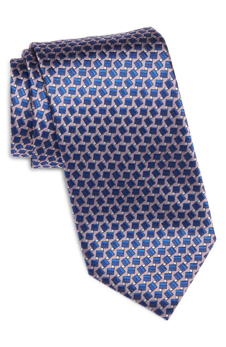 Canali Geometric Silk Jacquard Tie, Main, color,