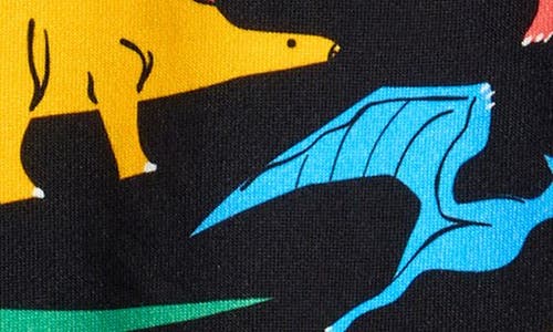 Rock Your Baby Kids' Dino Bright Cotton Sweatshirt In Black