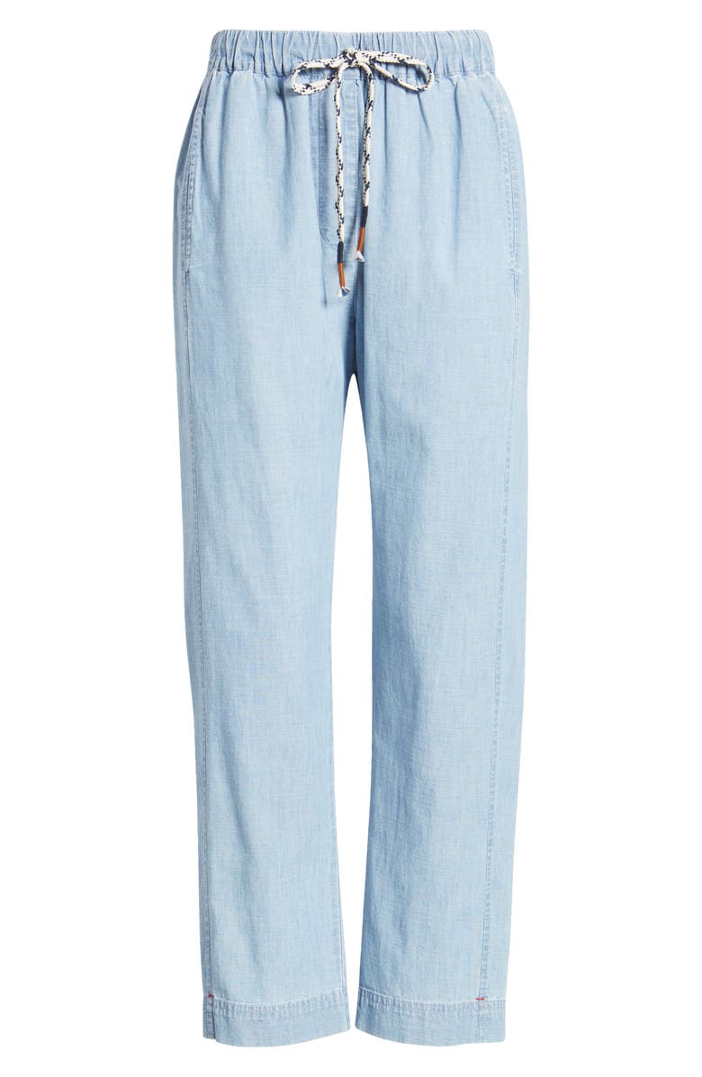 XÍRENA Draper Drawstring Waist Chambray Crop Pants, Alternate, color, 