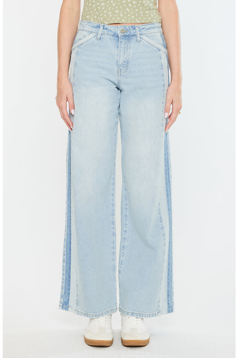 Mona High Rise Wide Leg Jeans, Main, color, Light Wash