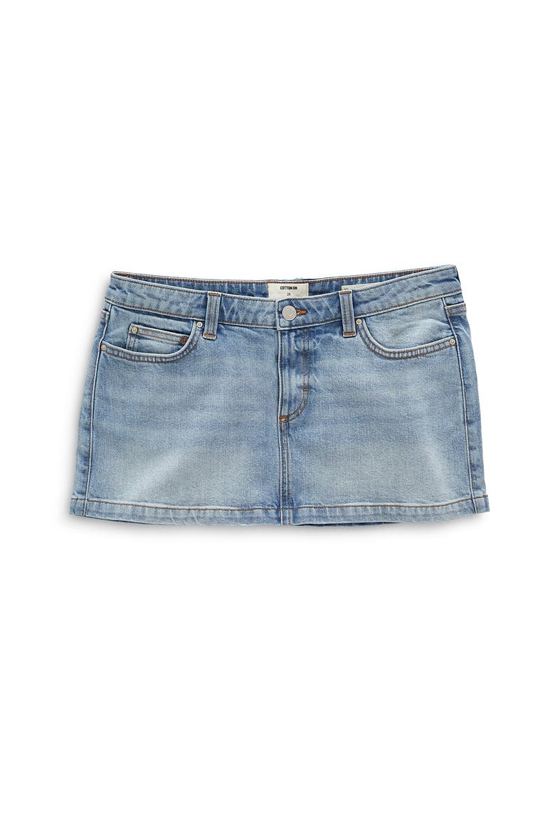 Women's Micro Low Denim Skirt, Main, color, Vision Blue