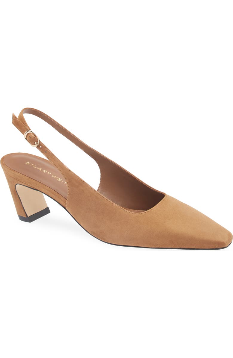 Stuart Weitzman Stassi Slingback 50 Pump, Main, color, Toasted Almond