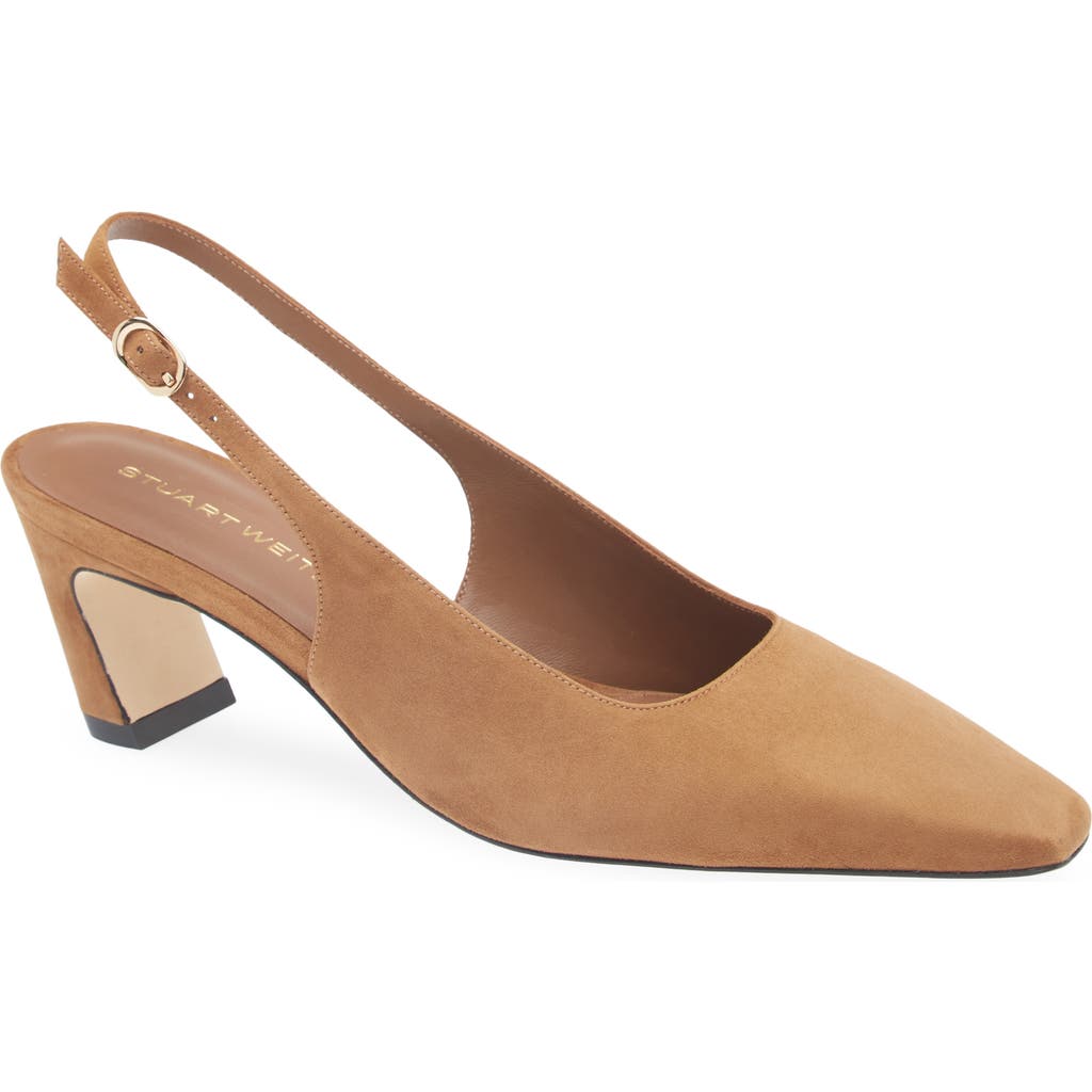 Stuart Weitzman Stassi Slingback 50 Pump In Brown