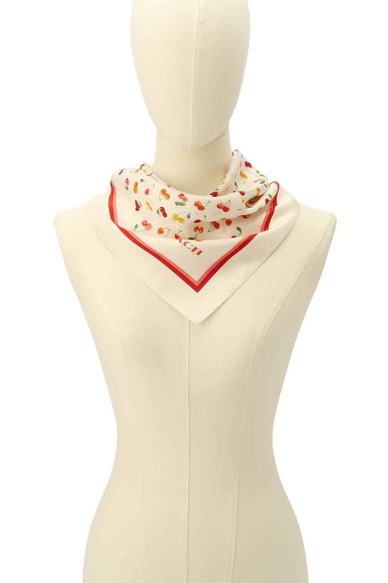 Cheery Mix Printed Silk Scarf, Alternate, color, CHALK MULTI