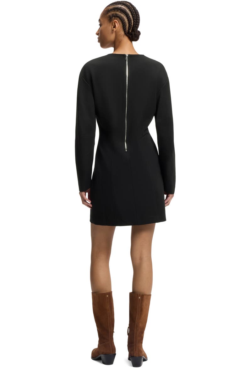 Dalerina Shaped Long Sleeve Minidress, Alternate, color, BLACK