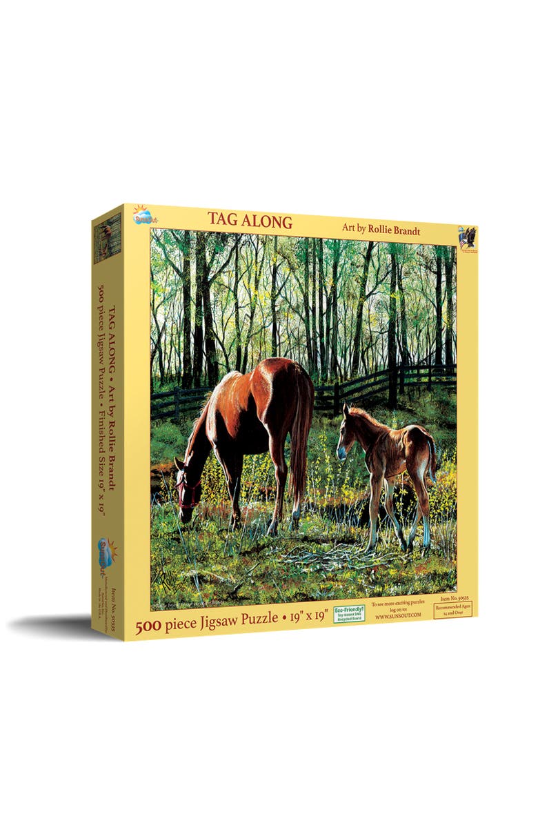 Sunsout Tag Along 500 piece Jigsaw Puzzle for Adults, Main, color, Multicolor