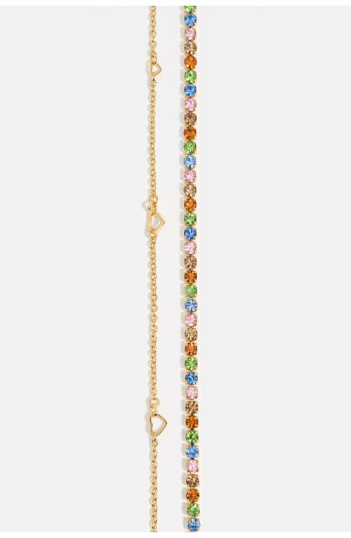 Bimba Y Lola Double-layer Crystals Logo Chain Necklace In Gold