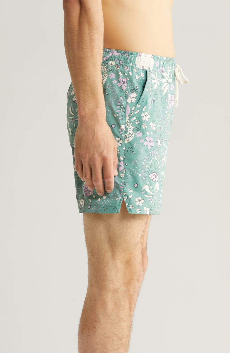 Marine Layer Floral Mechanical Stretch Swim Trunks, Alternate, color, 