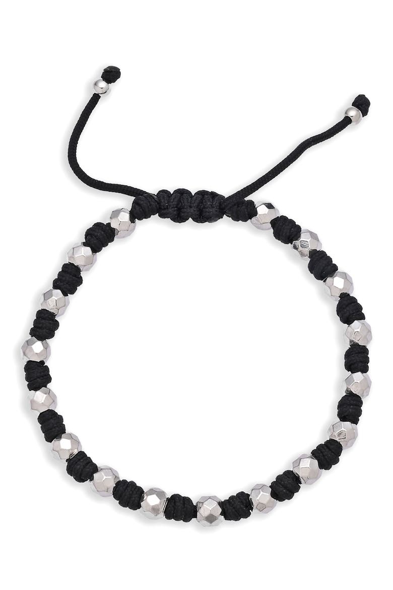 Beau Beaded Slider Bracelet, Main, color, SILVER