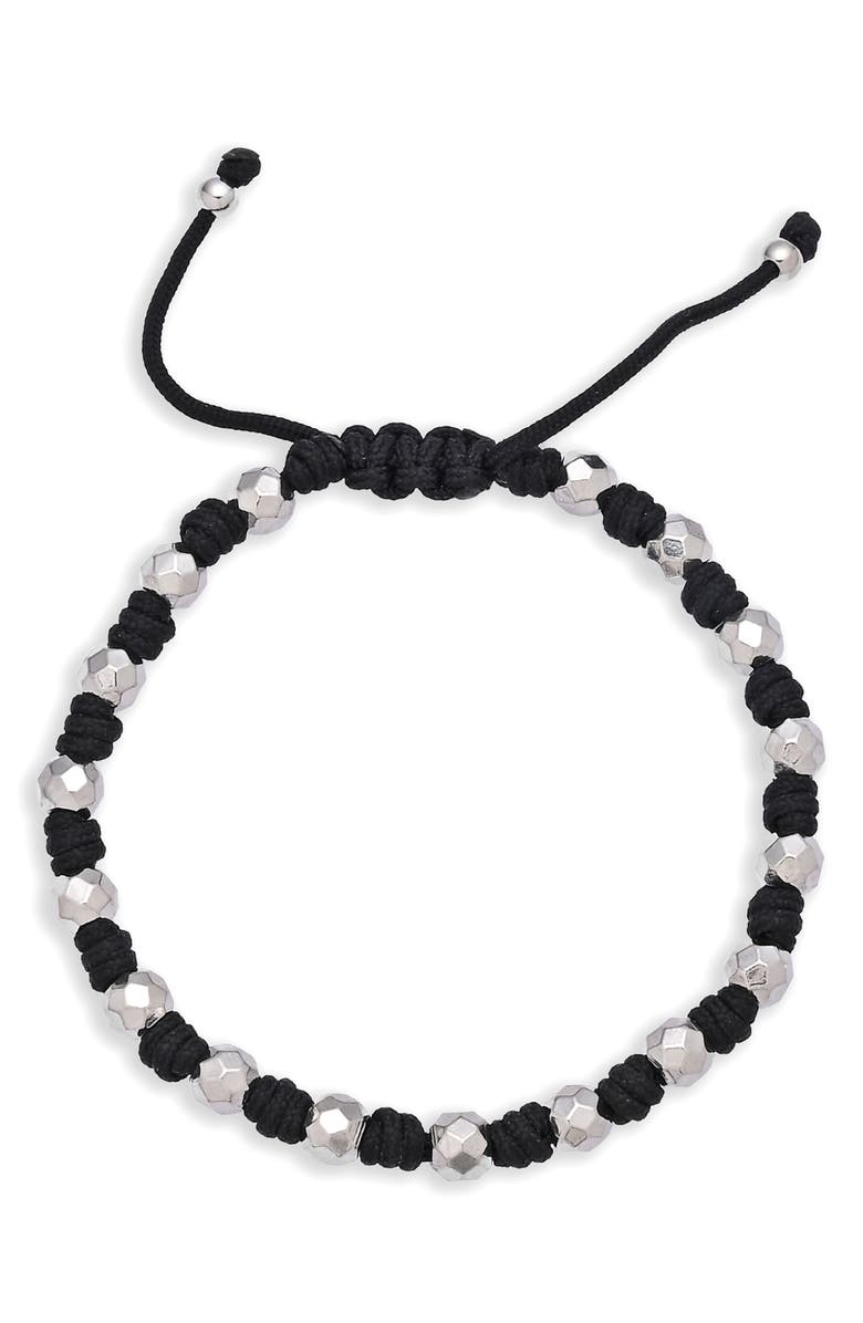 EYE CANDY LOS ANGELES Beau Beaded Slider Bracelet, Main, color, Silver