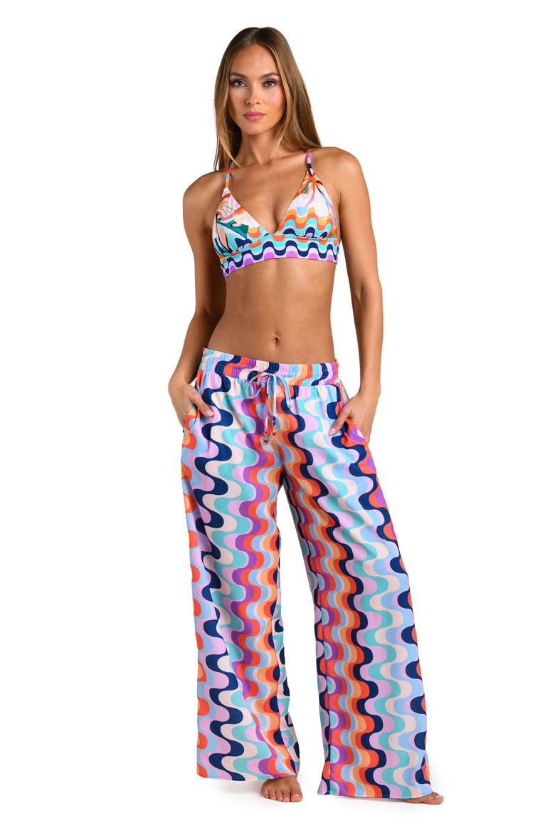 Untamed Tropics Wide Leg Cover-Up Pants, Alternate, color, MULTI