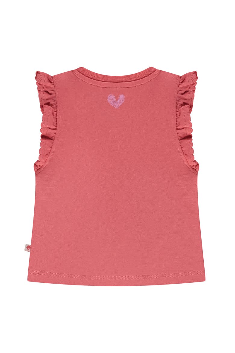 Ruffled Sleeveless Top, Alternate, color, Coral Red