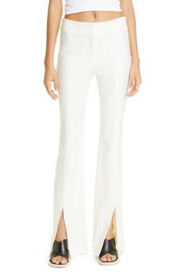 Derek Lam 10 Crosby Maeve Flared Split Hem Trousers In Soft White