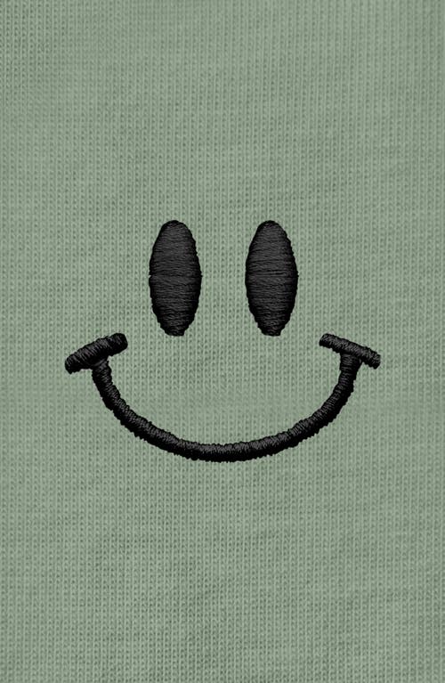 Dalix Smile Face Tee In Sage