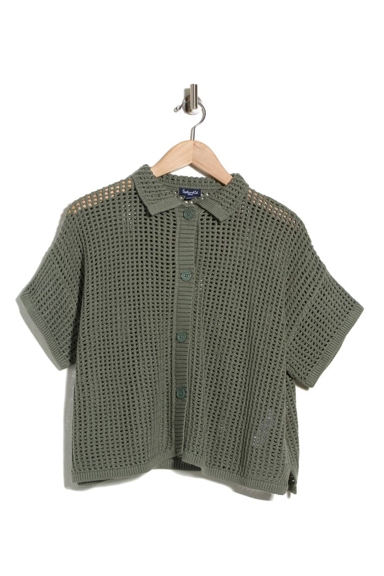 Cotton Mesh Polo, Alternate, color, OLIVE GREEN