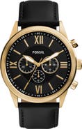 Fossil Flynn Leather Strap Chronograph Watch, 48mm