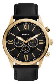 Fossil Flynn Leather Strap Chronograph Watch, 48mm