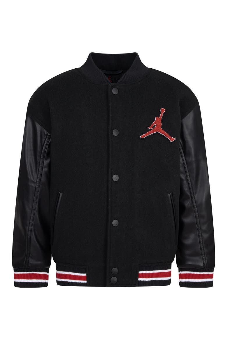 Kids' Varsity Letter Jacket, Main, color, 023BLACK