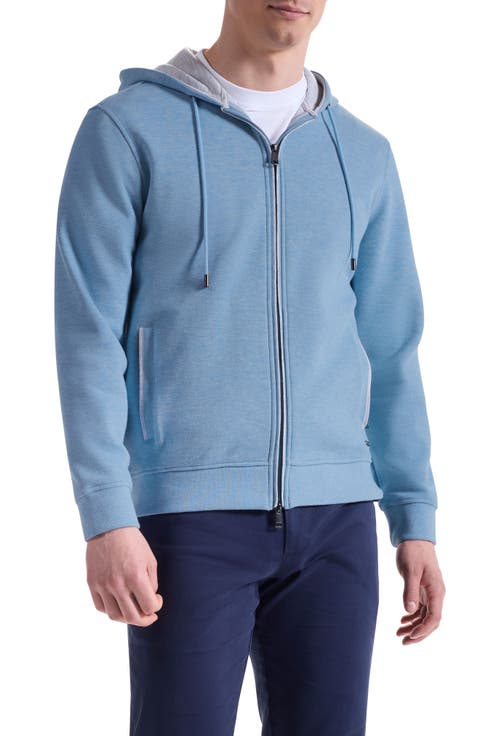 Piqué zip-Up Hoodie