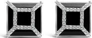 Haus of Brilliance 14K White Gold 3/8ct Diamond with Black Onyx Stud Earrings