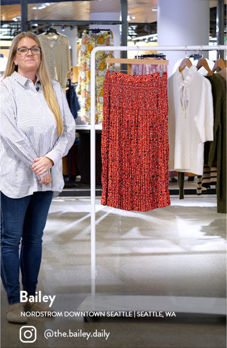 Floral Pleated Midi Skirt, sales video thumbnail