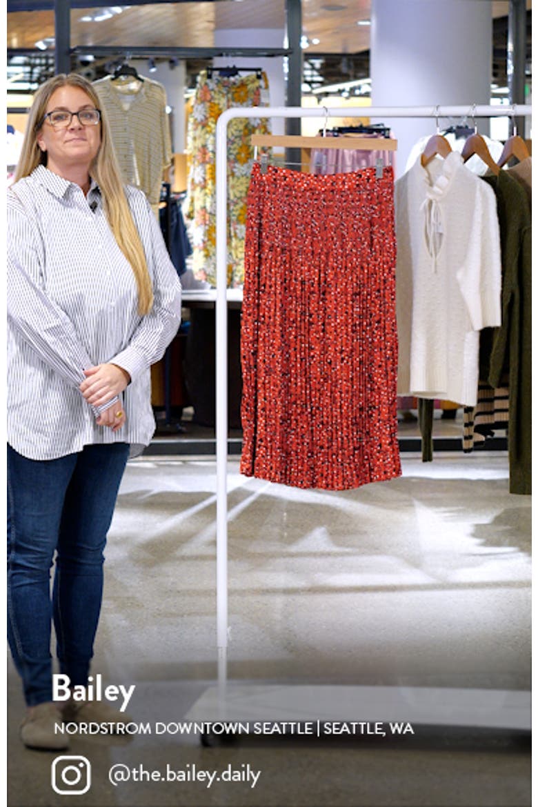 Floral Pleated Midi Skirt video