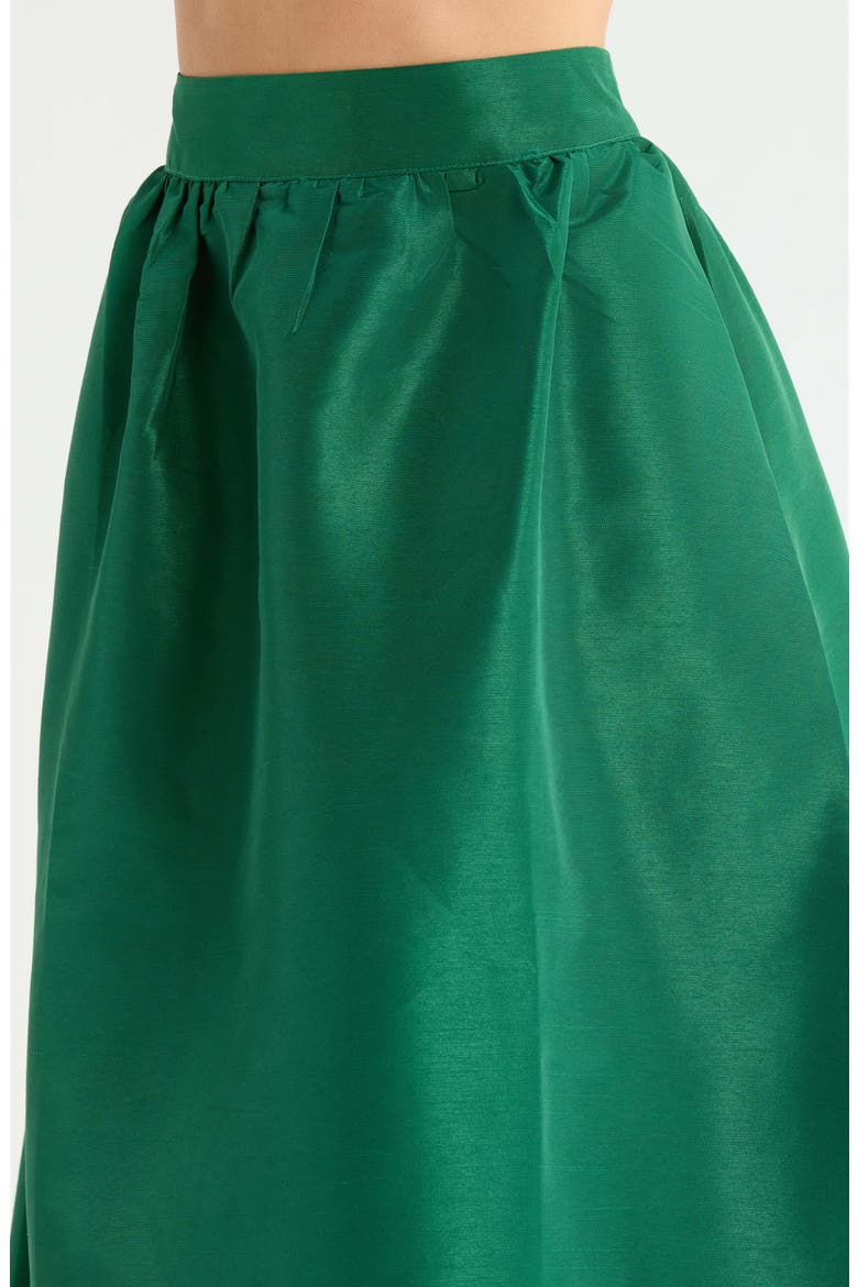 Hestia Caryn Taffeta Maxi Skirt, Alternate, color, EMERALD