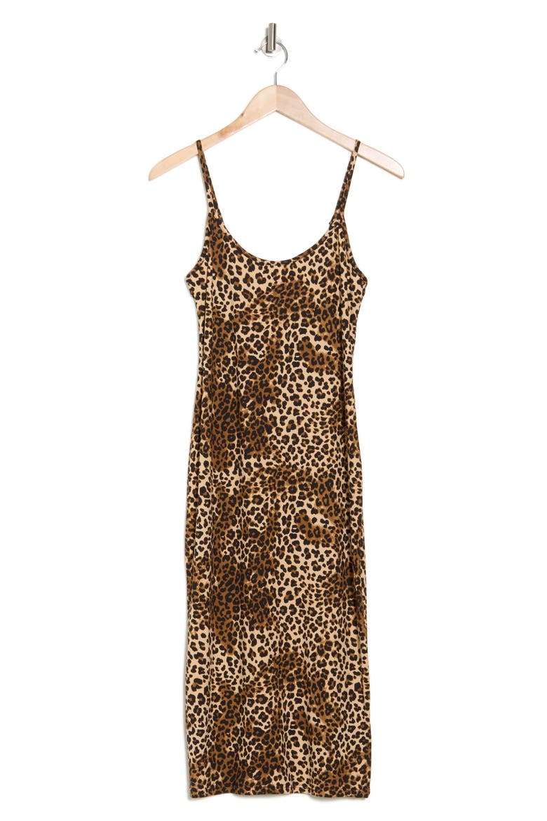 Cheetah Print Scoop Midi Dress, Alternate, color, CHEETAH