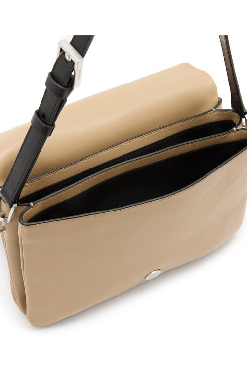 Shop Allsaints Ondine Leather Shoulder Bag In Mink Brown