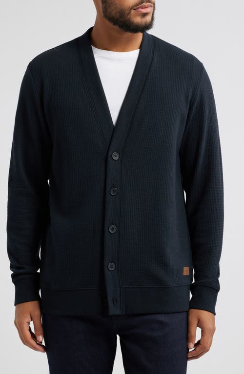 Travismathew Pristine Shore Waffle Cardigan In Black