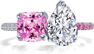 Lafonn Toi Et Moi Simulated Diamond & Lab-Grown Pink Sapphire Ring