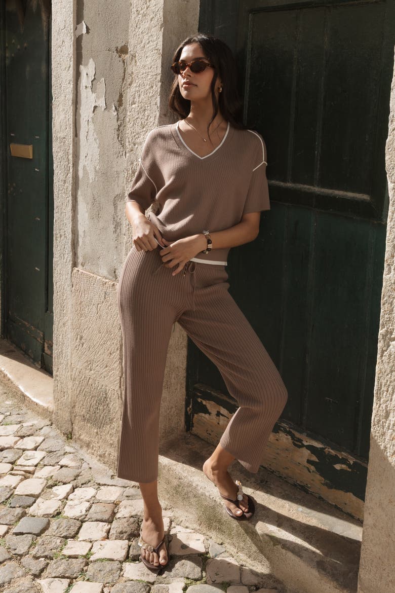 The Awaken Rib Crop Pant, Alternate, color, Terra