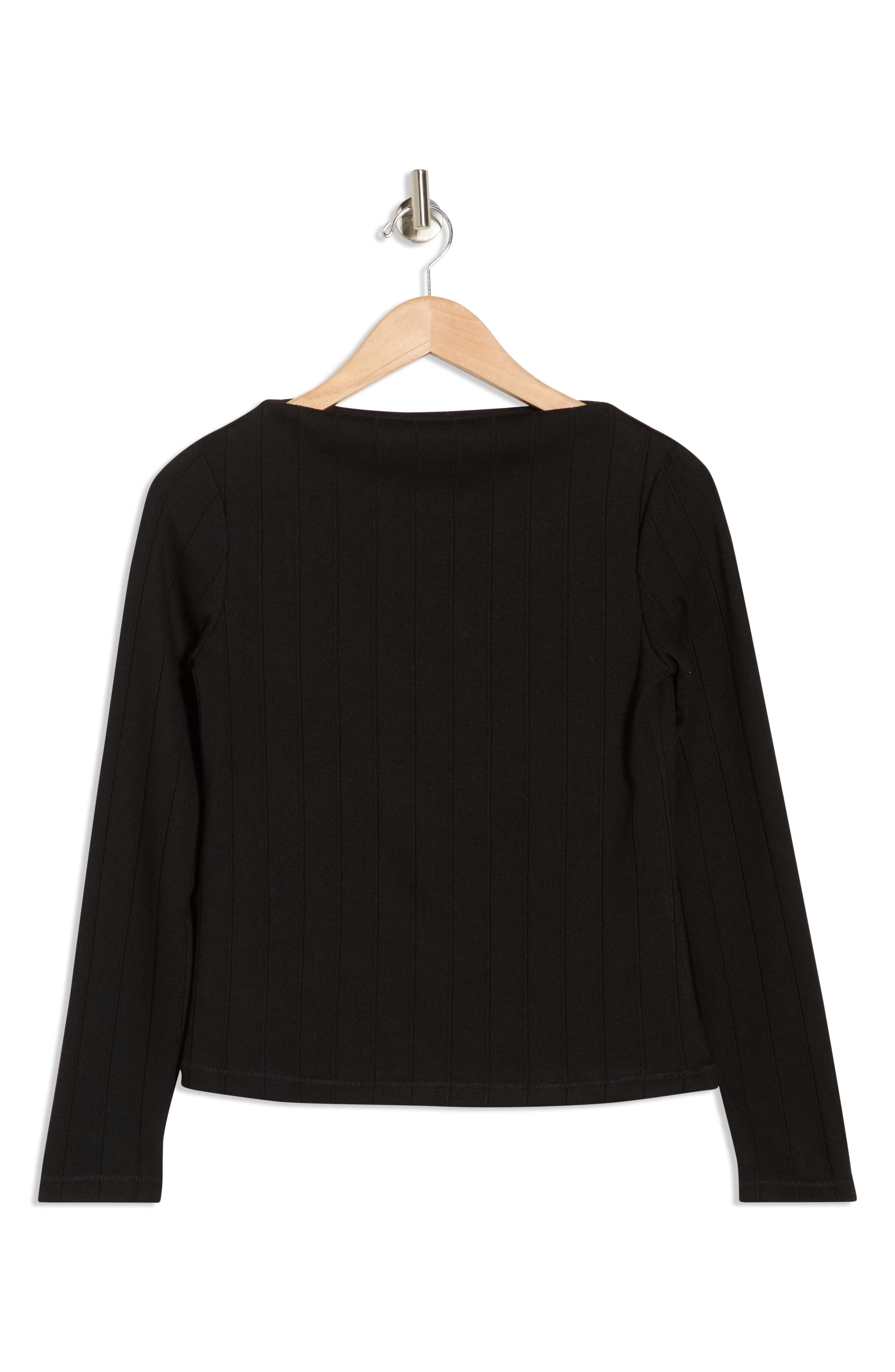 JASON WU Boat Neck Long Sleeve Ribbed Top