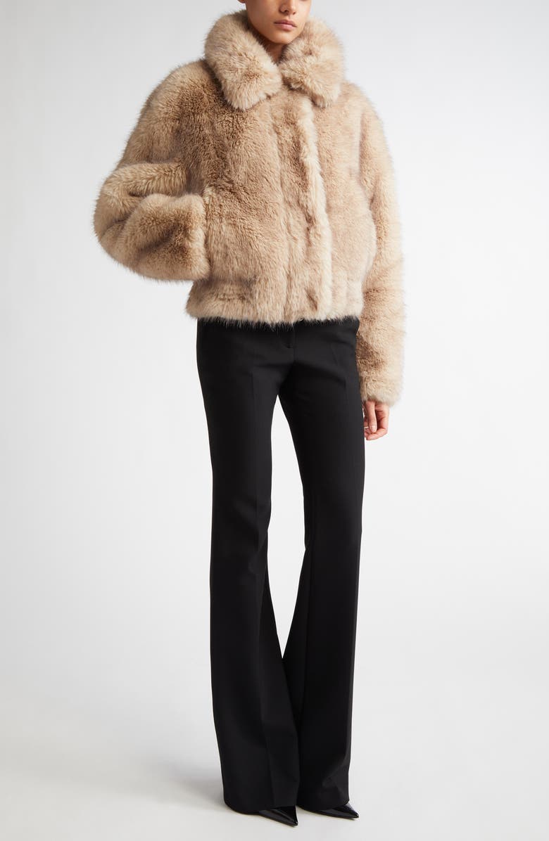 Stand Studio Lena Faux Fur Crop Jacket, Alternate, color,