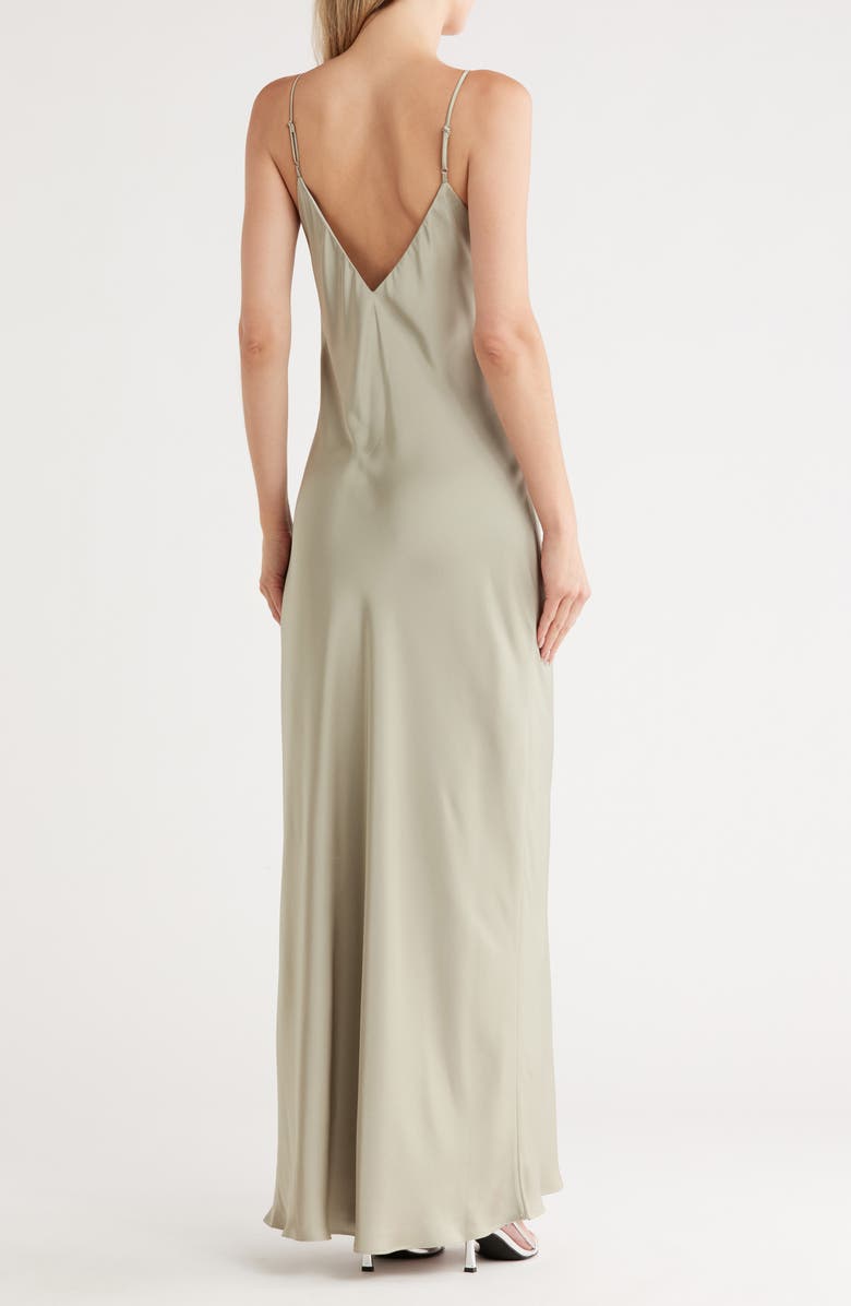 rag & bone Risse Satin Slipdress, Alternate, color, Moss