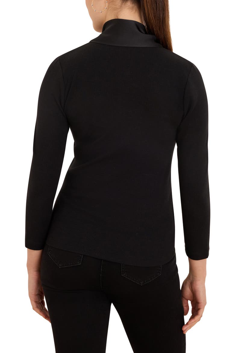 Perfect Rib Tie Neck Top, Alternate, color, BLACK ONYX