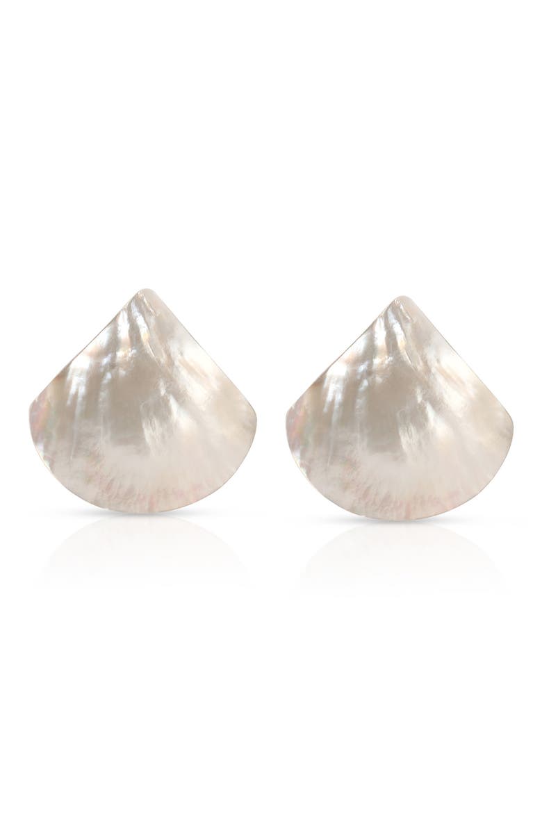 Rising Tide Mother-of-Pearl Earrings, Alternate, color, PEARL/ GOLD