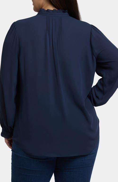 Nydj Pleat Front Tunic Top In Blue