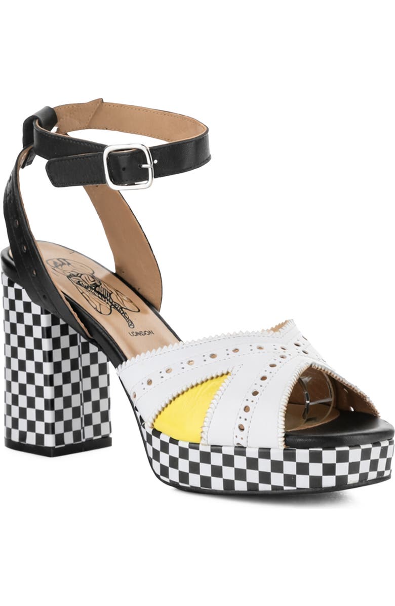 Fly London Eban Ankle Strap Platform Sandal, Main, color, White Multi