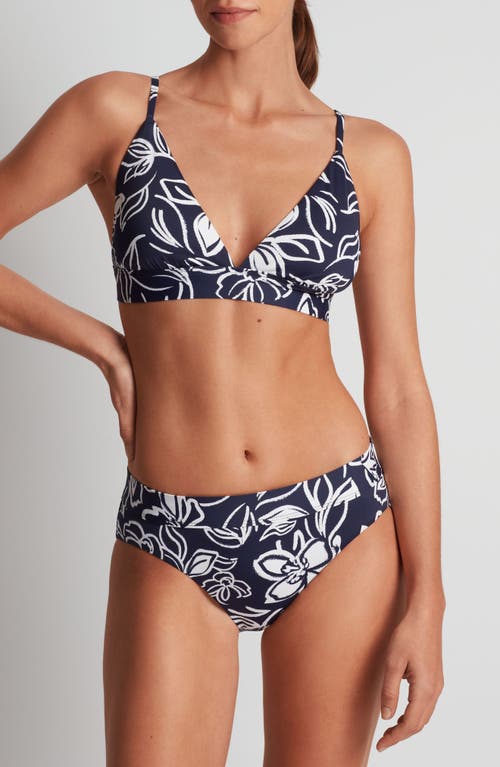 Ralph Lauren Womens Floral Print V Neck Bikini Top Hipster Bottoms In Black