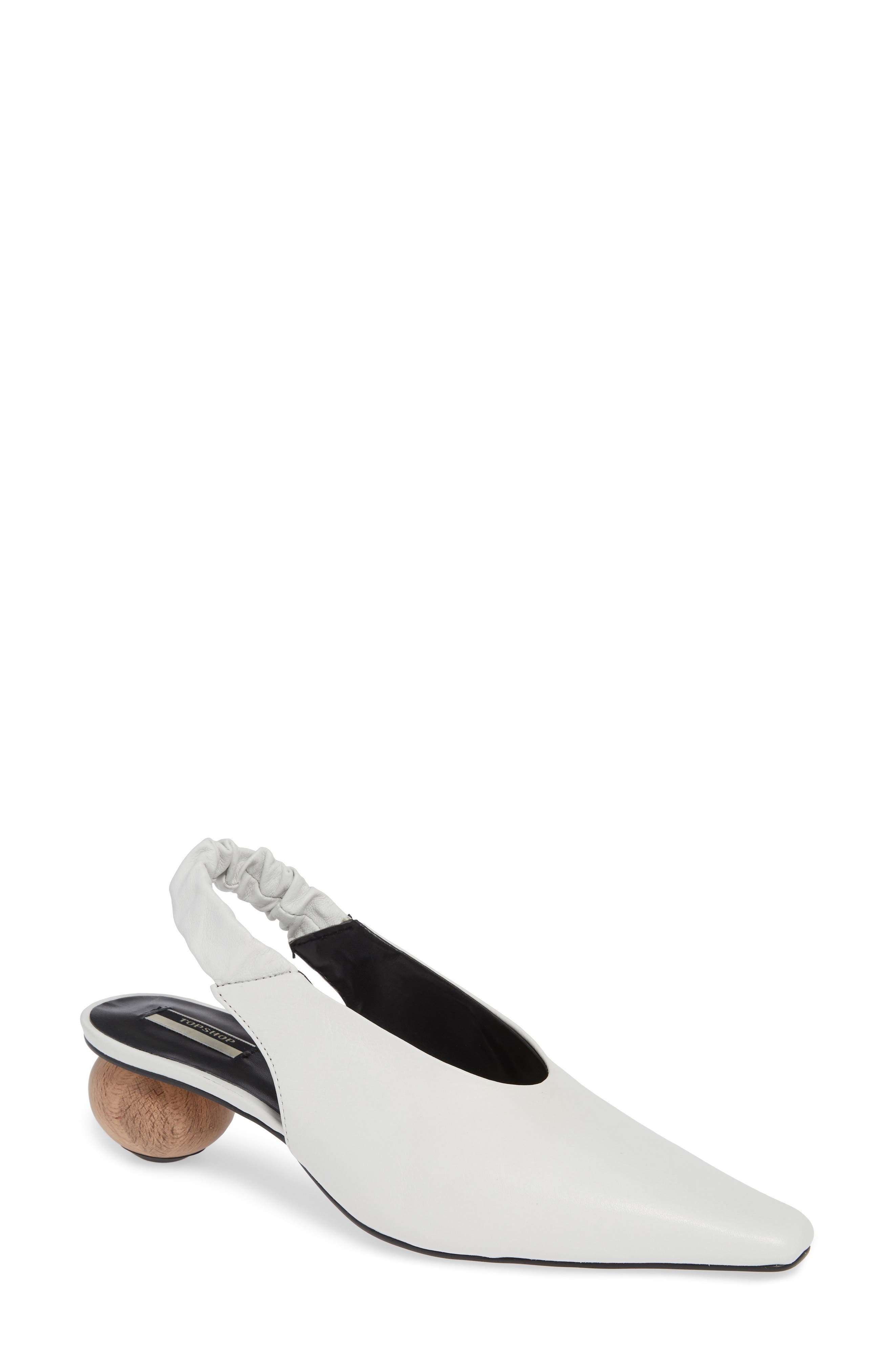 Jasper Ball Slingback Pump, Main, color, WHITE LEATHER