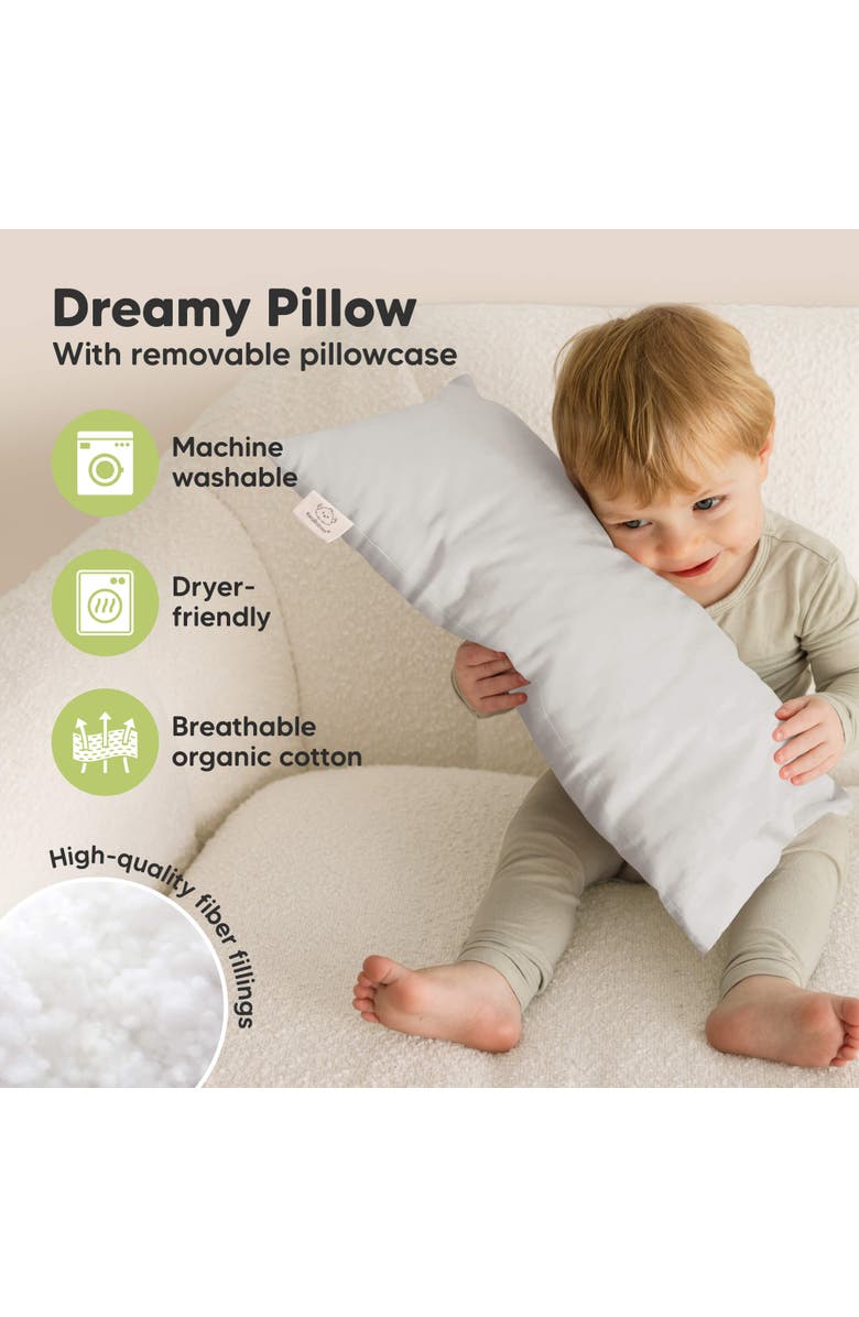 KeaBabies Buddy Toddler Pillow, Alternate, color, French Gray