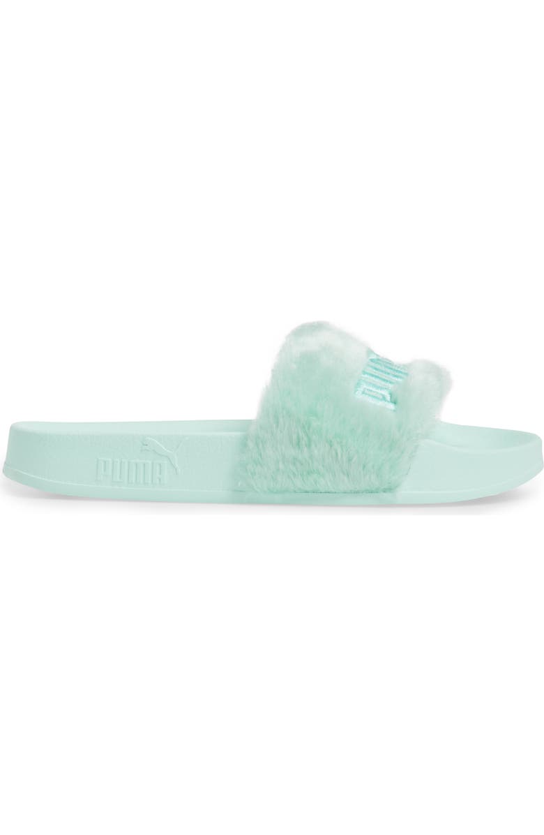 PUMA FENTY PUMA by Rihanna 'Leadcat Fenty' Faux Fur Slide Sandal, Alternate, color,