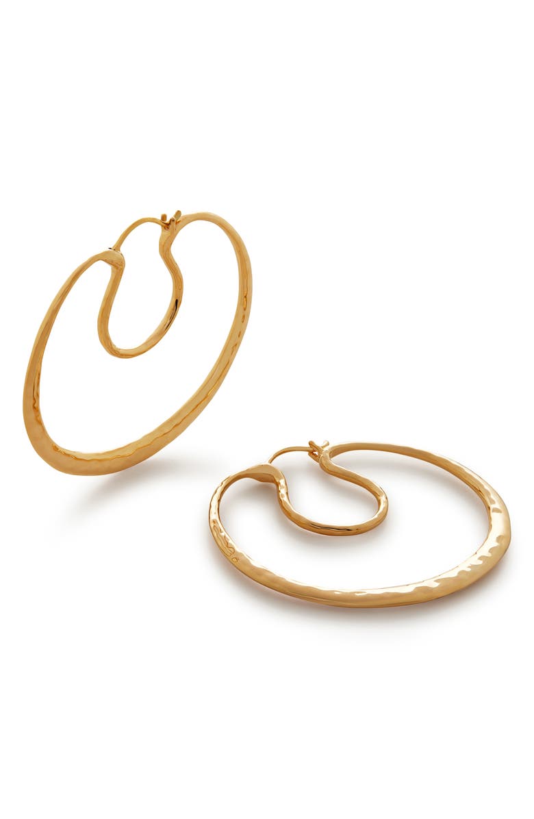 Monica Vinader Flow Sculpted Hoop Drop Earrings, Main, color,