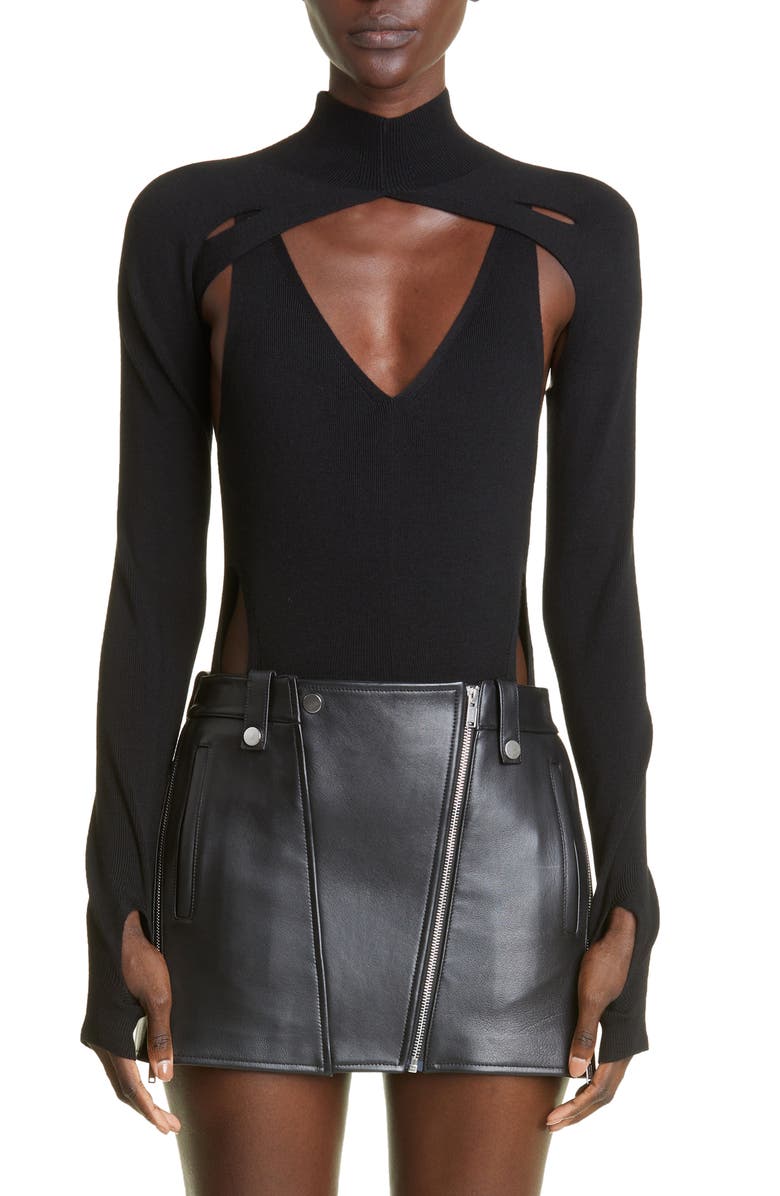 Dion Lee Lock Slit Layered Merino Wool Sweater, Main, color, 